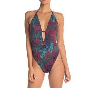 Printed one-piece swimsuit